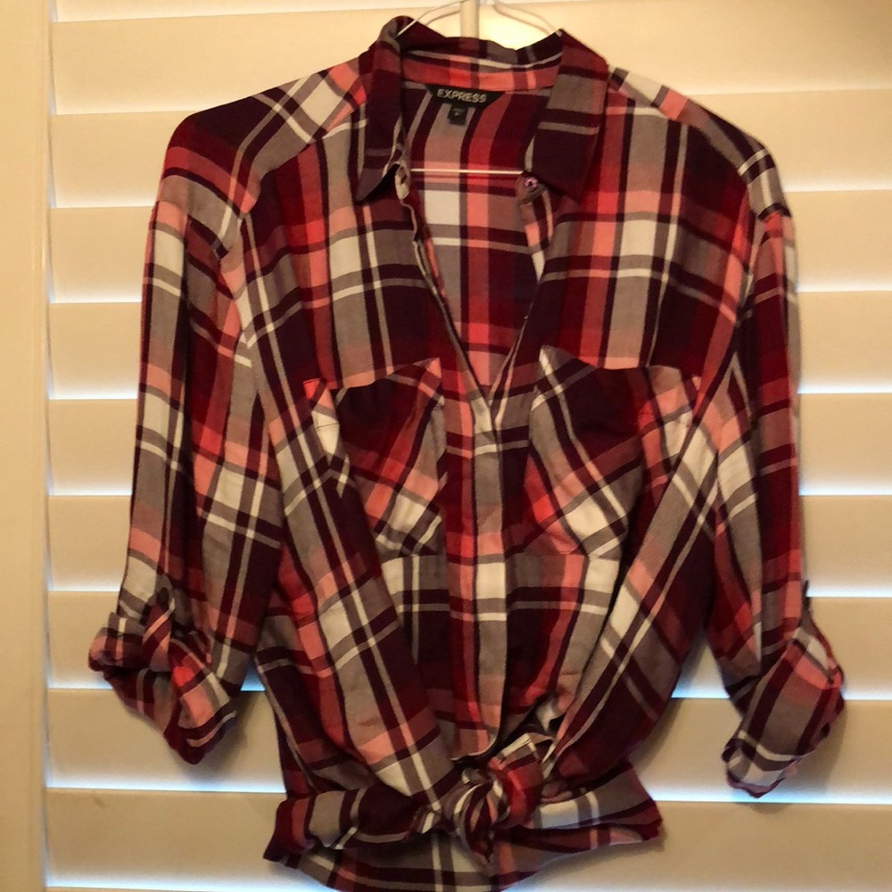 Express Oversized Plaid Shirt